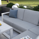 Sofá para Jardim Canto Esquerdo Athena Alumínio Branco e Cinza 160x88x91cm Naterial