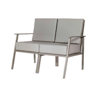 Sofá para Jardim 2 Lugares Alumínio 86x70x127cm Champagne Manuela Aquaplas