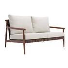 Sofá para Jardim Retro Alumínio e Vime Marrom e Bege 1,48mx86x70cm Naterial