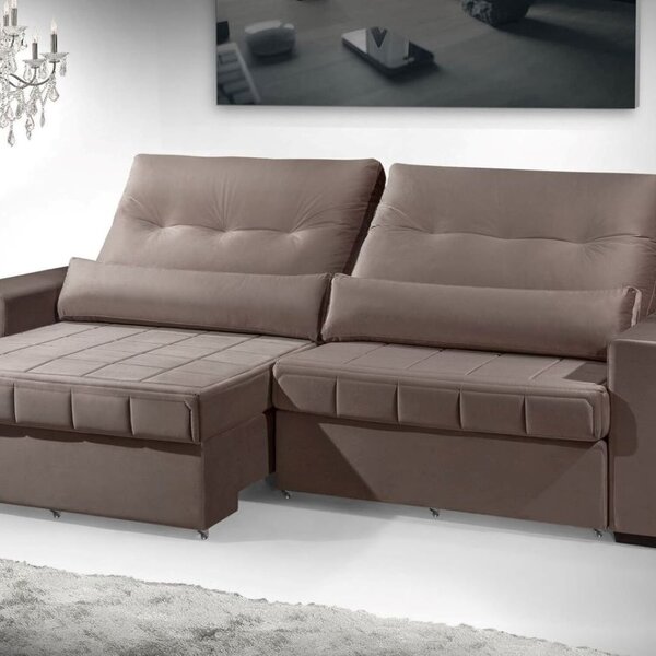 Sofá Para Sala De 2 Lugares 220 Cm Marshall Marrom