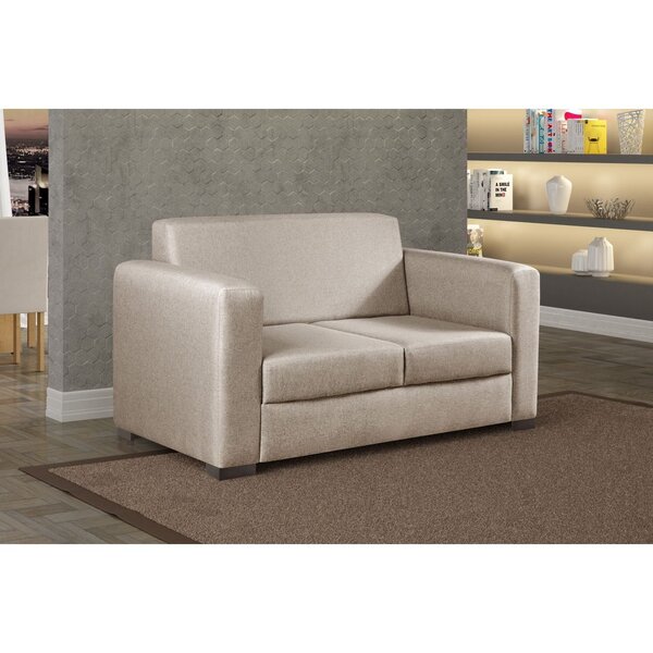 Sofá Para Sala De Estar 2 Lugares 150cm Liso Basic Bege