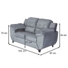 Sofá Para Sala De Estar 2 Lugares Clássico Cinza