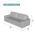 Sofá Para Sala De Estar 3 Lugares 194cm Loft Cinza