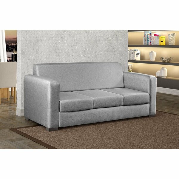 Sofá Para Sala De Estar 3 Lugares 200cm Basic Cinza Claro