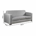 Sofá Para Sala De Estar 3 Lugares 200cm Basic Cinza Claro