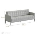 Sofá Para Sala De Estar 3 Lugares 200cm Brooks Cinza