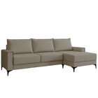 Sofá Para Sala De Estar 3 Lugares Moderno Premium Bege Escuro