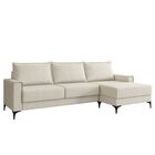 Sofá Para Sala De Estar 3 Lugares Moderno Premium Branco