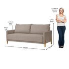 Sofá Para Sala De Estar 3 Lugares Pés De Madeira Eudora Bege