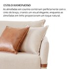 Sofá Para Sala De Estar 4 Lugares 245cm Linho Living Canela B
