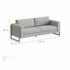 Sofá Para Sala De Estar Em Linho 230cm Lin Areia