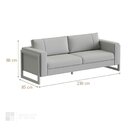 Sofá Para Sala De Estar Em Linho 230cm Lin Cru