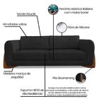 Sofá Para Sala De Estar Fixo 2 Lugares Djon Preto