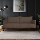 Sofá Para Sala De Estar Fixo 2 Lugares Zeki Marrom