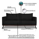 Sofá Para Sala De Estar Fixo 2 Lugares Zeki Preto