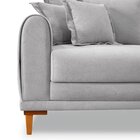 Sofá Para Sala De Estar Fixo 3 Lugares London Cinza