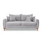 Sofá Para Sala De Estar Fixo 3 Lugares London Cinza