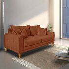 Sofá Para Sala De Estar Fixo 3 Lugares London Cobre