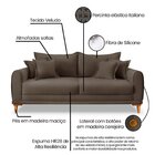 Sofá Para Sala De Estar Fixo 3 Lugares London Marrom