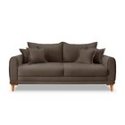 Sofá Para Sala De Estar Fixo 3 Lugares London Marrom