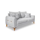 Sofá Para Sala De Estar Fixo 3 Lugares London Prata