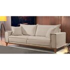 Sofá Para Sala De Estar Fixo 4 Lugares Aquiles Luxo Bege Claro