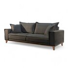 Sofá Para Sala De Estar Fixo 4 Lugares Aquiles Luxo Chumbo