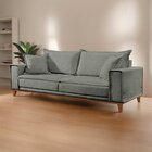 Sofá Para Sala De Estar Fixo 4 Lugares Aquiles Luxo Cinza