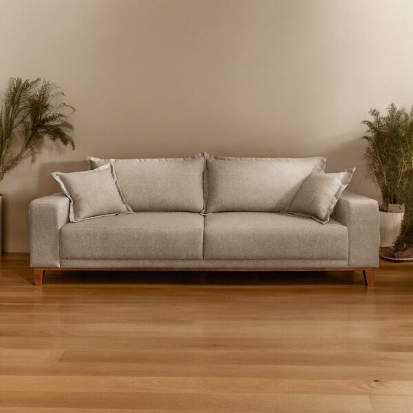 Sofá Para Sala De Estar Fixo 4 Lugares Argos Bege