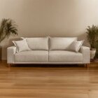 Sofá Para Sala De Estar Fixo 4 Lugares Argos Bege Claro