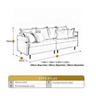 Sofá Para Sala De Estar Fixo 4 Lugares Atlas Bege