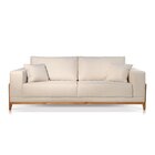 Sofá Para Sala De Estar Fixo 4 Lugares Magnus Luxo Bege Claro