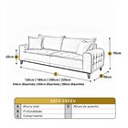 Sofá Para Sala De Estar Fixo 4 Lugares Orfeu Luxo Bege Claro