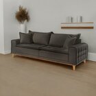 Sofá Para Sala De Estar Fixo 4 Lugares Orfeu Luxo Chumbo