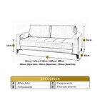 Sofá Para Sala De Estar Fixo 4 Lugares Orion Luxo Bege Médio