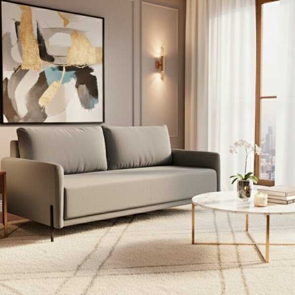 Sofá Para Sala De Estar Living Clássico 140cm Pés De Ferro Lo