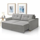 Sofá Para Sala De Estar Palermo Linho - 152 Cm Cinza Claro