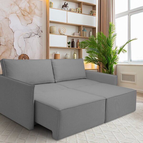 Sofá Para Sala De Estar Retrátil 198cm X 85cm Tecido Safira P