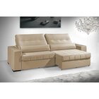 Sofá Para Sala De Estar Retrátil 2 Lugares 276cm Bege