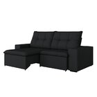 Sofá Para Sala De Estar Retrátil E Reclinável Damasco Preto