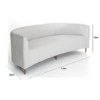 Sofá Para Sala Margot Curvo 2 24 Metros Tecido Linho Pés Made