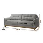 Sofá Para Sala Pequena E Poltrona Living Linho Cinza Escuro V