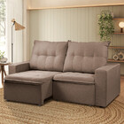 Sofá Para Sala Reclinável Estofado Berlim 200cm Veludo Castor