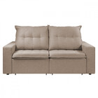 Sofá Para Sala Reclinavel Estofado Berlim 200cm Veludo Creme