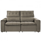 Sofá Para Sala Reclinável Estofado Cancún 200cm Veludo Castor