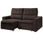 Sofá Para Sala Reclinável Estofado Cancún 200cm Veludo Chocol