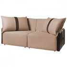 Sofá Para Sala Reclinavel Estofado Doux 200cm Veludo Bege