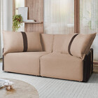 Sofá Para Sala Reclinavel Estofado Doux 200cm Veludo Bege