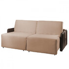 Sofá Para Sala Reclinavel Estofado Doux 200cm Veludo Bege