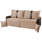 Sofá Para Sala Reclinavel Estofado Doux 200cm Veludo Bege